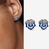 Authentic 925 Silver Cherry Blossom Bow Heart Hoop Stud Drop Earrings plata de ley Jewelry DIY Birthday Gift Original