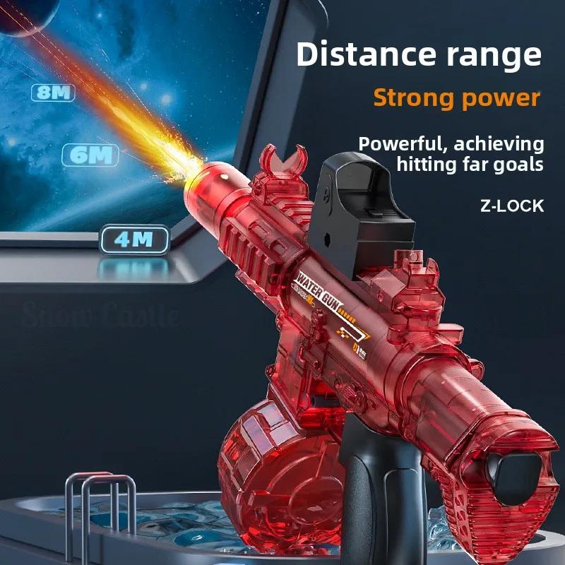 Simulated Firing And Recoil Electric Water Gun Toys Children Automatic Sensor Lights Water Pistol Summer Outdoor Beach Kids Toy