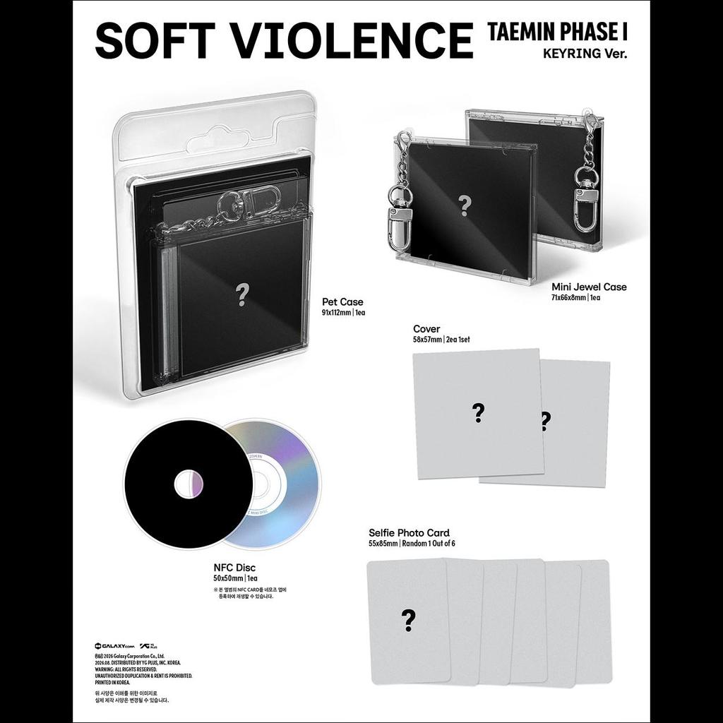 [Pre-order] TAEMIN(SHINee) PHASE I - Soft Violence (KEYRING Ver.) + Free Gift