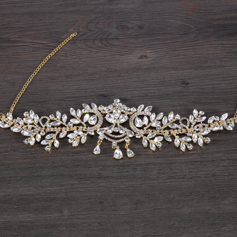 

2026 Rhinestone Rated Gold and Silver Bridal Hair Accessories Wedding Accessories Dress Accessories Headband Headgear Bridal Accessories 15*7CM