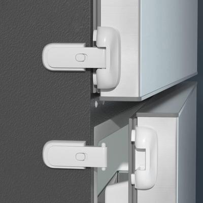 2Pcs Child Safety Refrigerator Lock Self-adhesive Multi-Purpose Drawer Cupboard Oven Fridge Door Baby Proof Latch Lock Child Proofing Safety Buckle