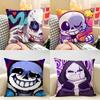SSans Undertale Anime Cushion Cover Natural Linen Organic Fabric DoubleSided Printing Room Sofa Decor Pillow Case
