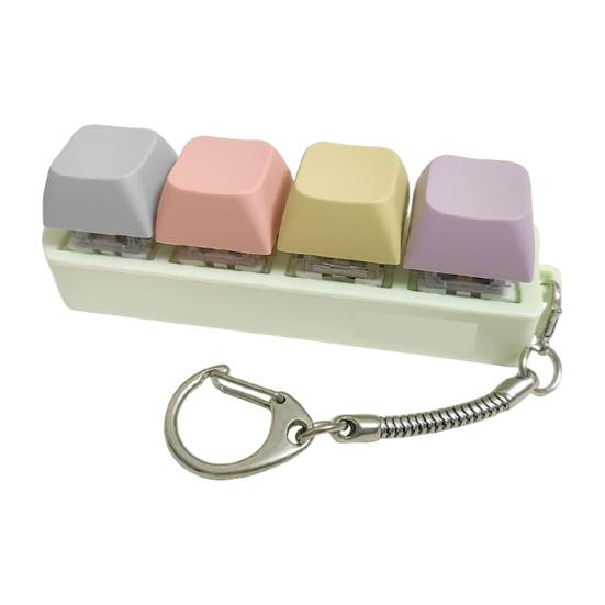 Mechanická klávesnice Fidget Přívěsek na klíče Úleva od stresu Úzkost Přenosná Cestovní Tichá Děti Dospělí 4 Klávesy Klávesnice Klikání Senzorická Klávesa Hračka