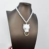 Pearls Necklace Enamel Leopard Head Pendant Clavicle Chain Women's Luxury High End Jewelry for Parties And Event