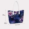 Purple Floral Tote Bag Fashion Casual Portable Shoulder Bag for Daily Use
