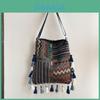 Ethnic Pattern Handheld Tote For Women With Special Fabric And Mobile Pocket For Street Fashion