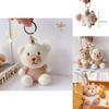 Milk Tea Bunny Plush Keychain With Short Plush Material For Teen Gift