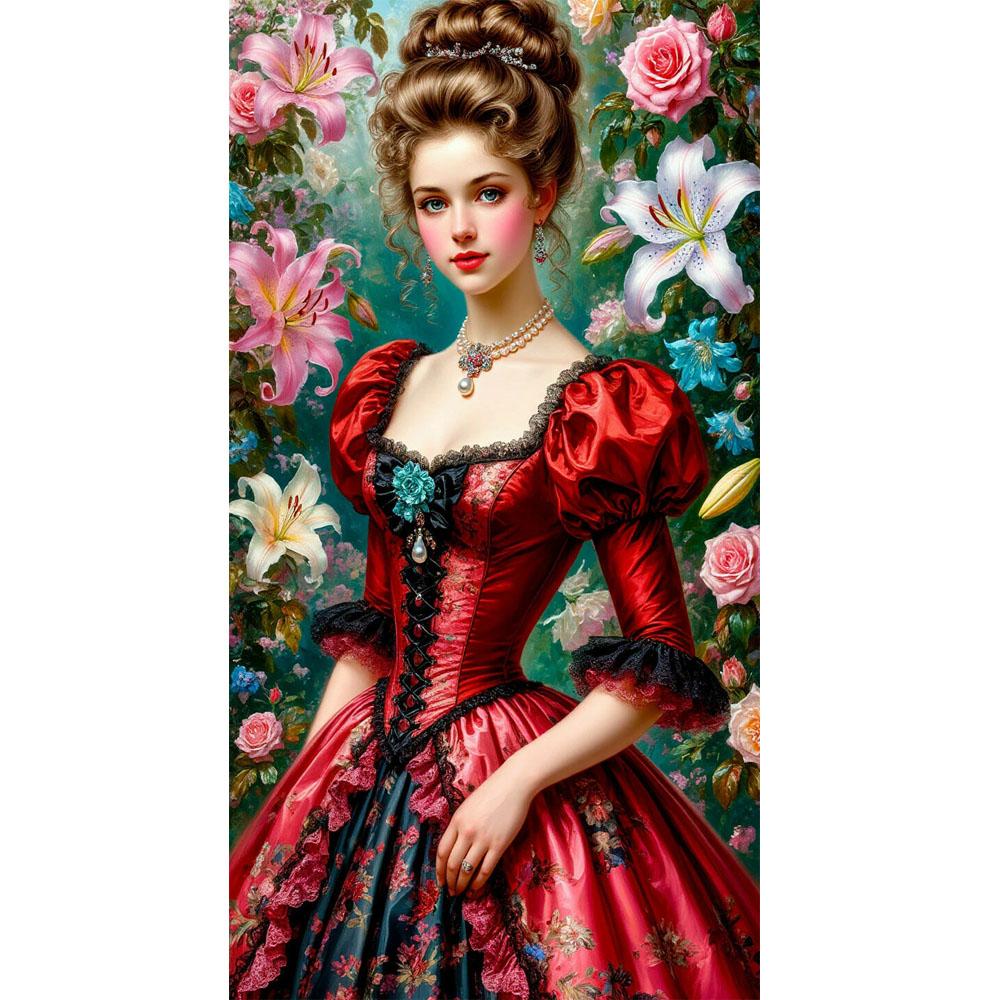 Large Size Mosaic DIY Full Diamond Painting Kits Art Beautiful Aristocratic Girl Picture Embroidery Cross Stitch Rhinestones