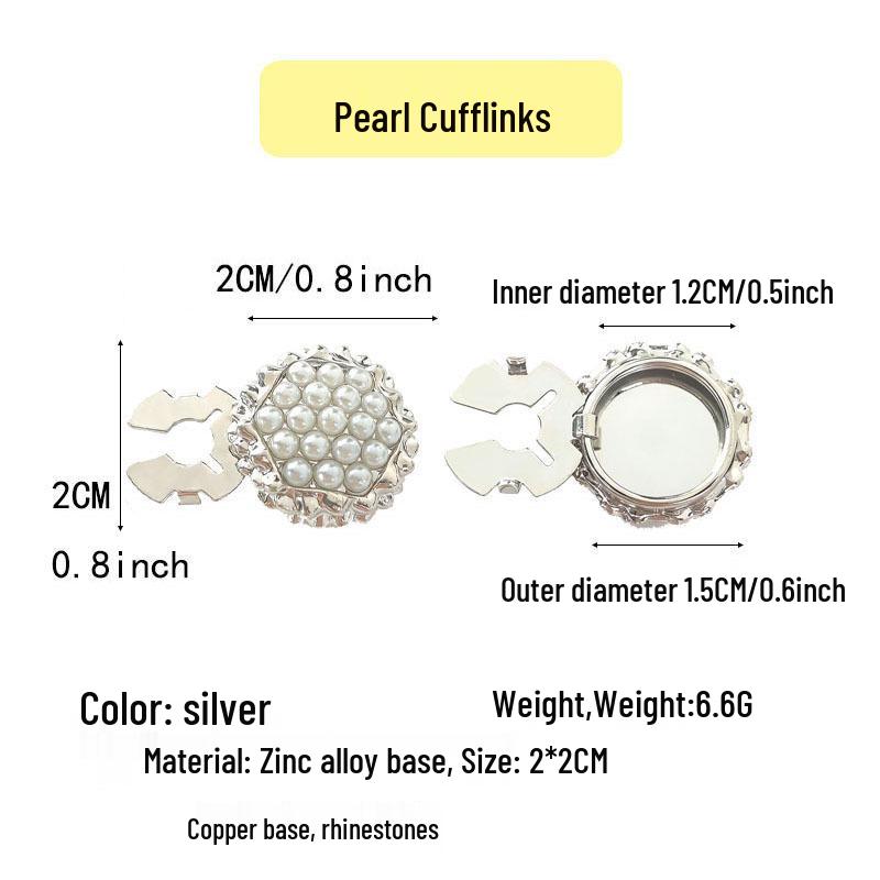 Exclusivas Abotoaduras de Pérola com Cravejamento de Diamantes: Acessórios Elegantes para Botões de Jaqueta e Camisa