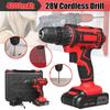 28V 48Nm Cordless Electric Drill Driver Set Screwdriver + Li-lon Battery And Charger AC100-240V