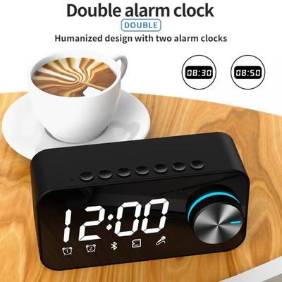 High Volume Mini Alarm Clock Portable Design LED Alarm Clock 2 In1 Bluetooth Speakers  Home Use
