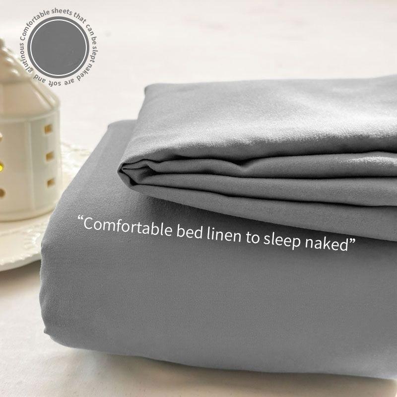 Minimalist Solid Color Brushed Warm Bed Sheet For Single Double Student Dormitory Bed