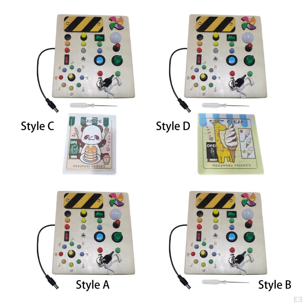 Light up Busy Board Sensory Montessori Toy Switch for Activities Boys Girls