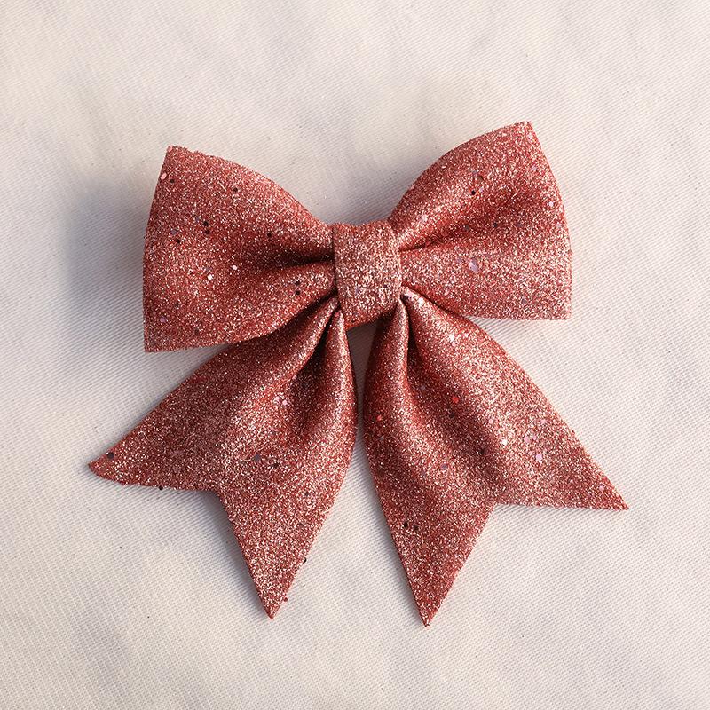 Christmas Decoration Bow Glitter Large Bow Ornament Xmas Tree Festive Holiday Hanging Decor Sparkling Gift Accessory Ornaments