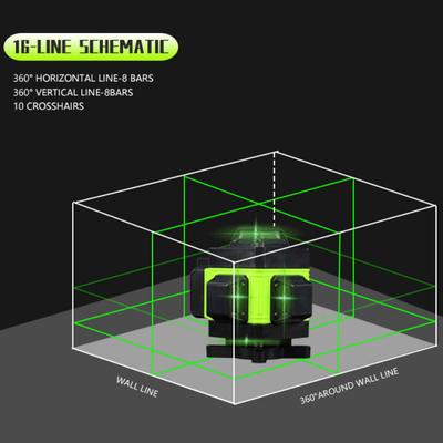 8/12/16 Line Green Light 360° Horizontal Vertical Cross Measuring Tools Automatic Leveling Instrument High Precision Laser Level