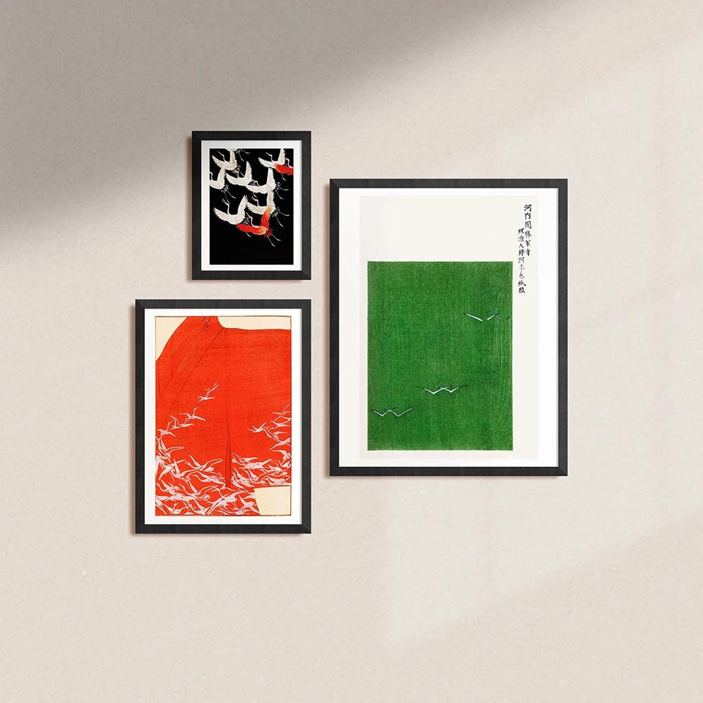 Classic Retro Wall Art Animal Japanese Flying Crane HD Canvas Print Poster Home Living Room Bedroom Decorative Painting