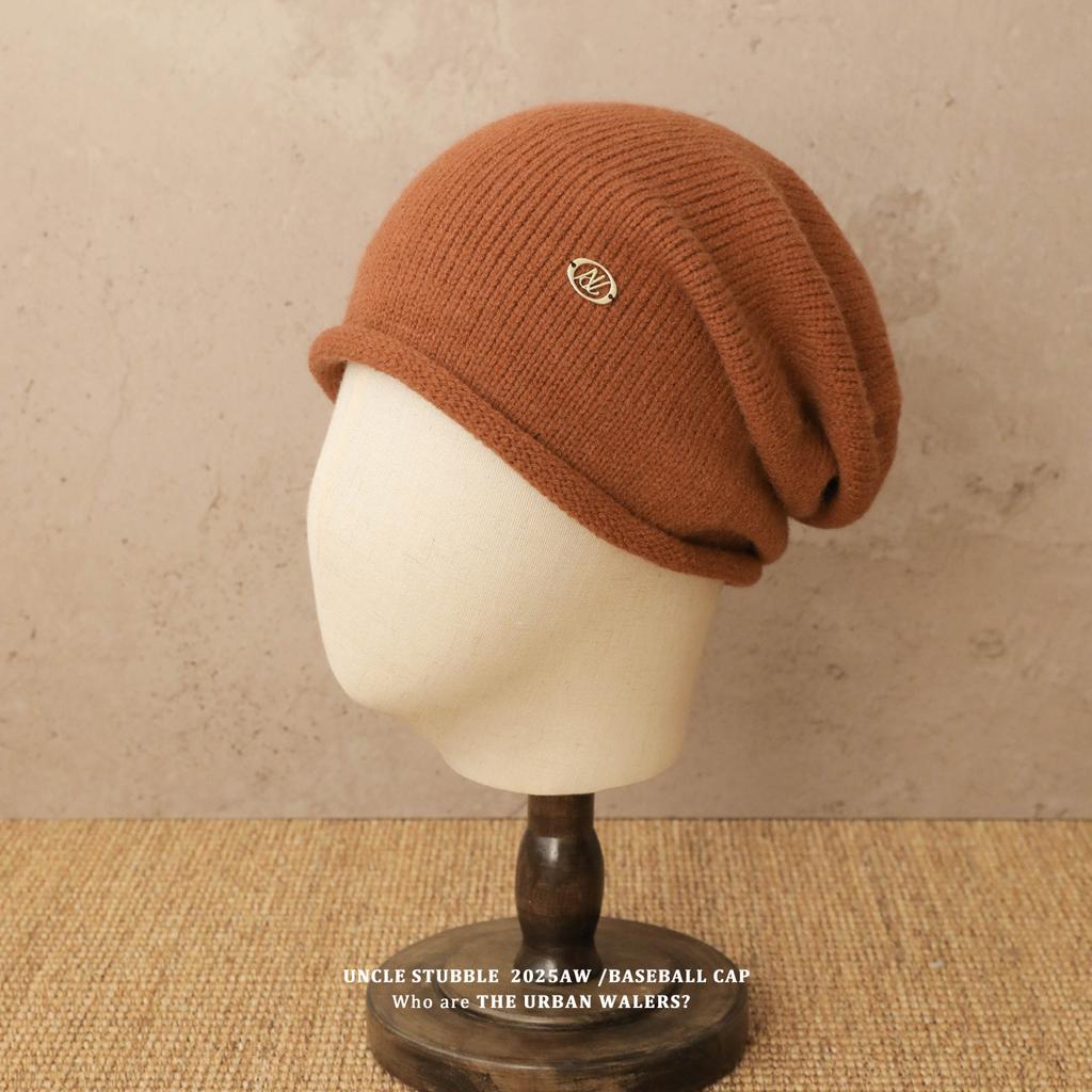 Warm Ear protecting and Cold Hats for Men and Women Fashionable and Versatile Knitted Pile Hats  Face Showing Small Curled Edge Woolen Hats