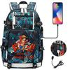 Anime Print USB Charging Backpack for Teens Students Unisex Casual Large Capacity Travel Daypack