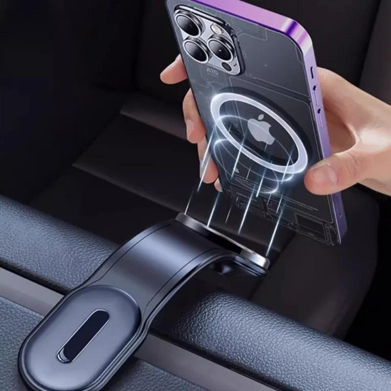 MagSafe Car Mount Detachable Bendable Arm Magnetic Phone Holder Center Console Navigator Holder for Car Cell Phone Mount