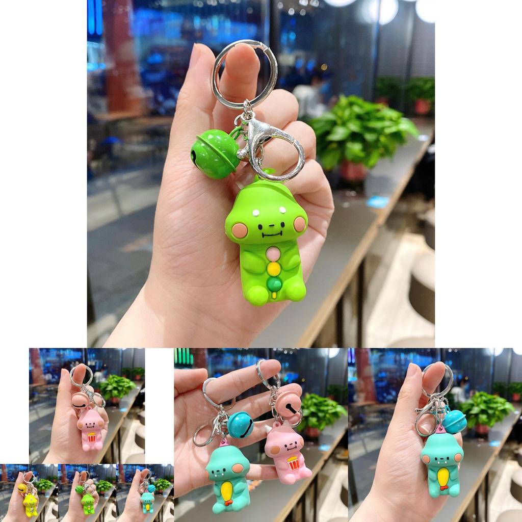 Adorable Silicone Keychain With Cute Dinosaur Cartoon Design For Bags And Keys