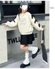 Girls' Bow Sweatshirt - 2025 Autumn, Chic Loose Fit, Korean Style Long Sleeve Top for Spring/Fall.