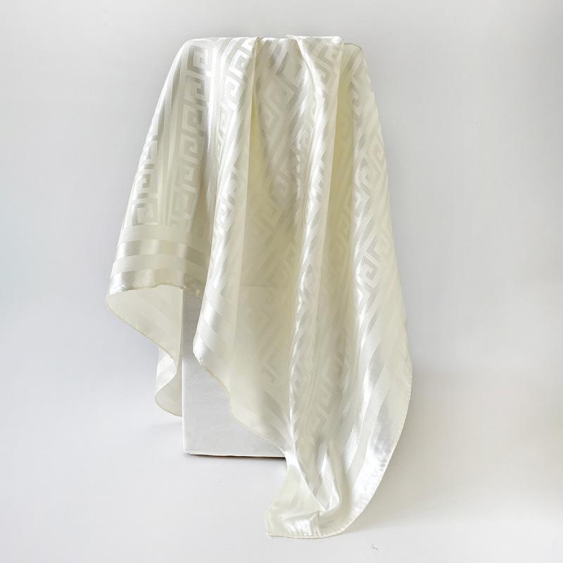 Imitation Silk Scarf for Women  Solid Color Printed Scarf  Scalp  Shawl Scarf