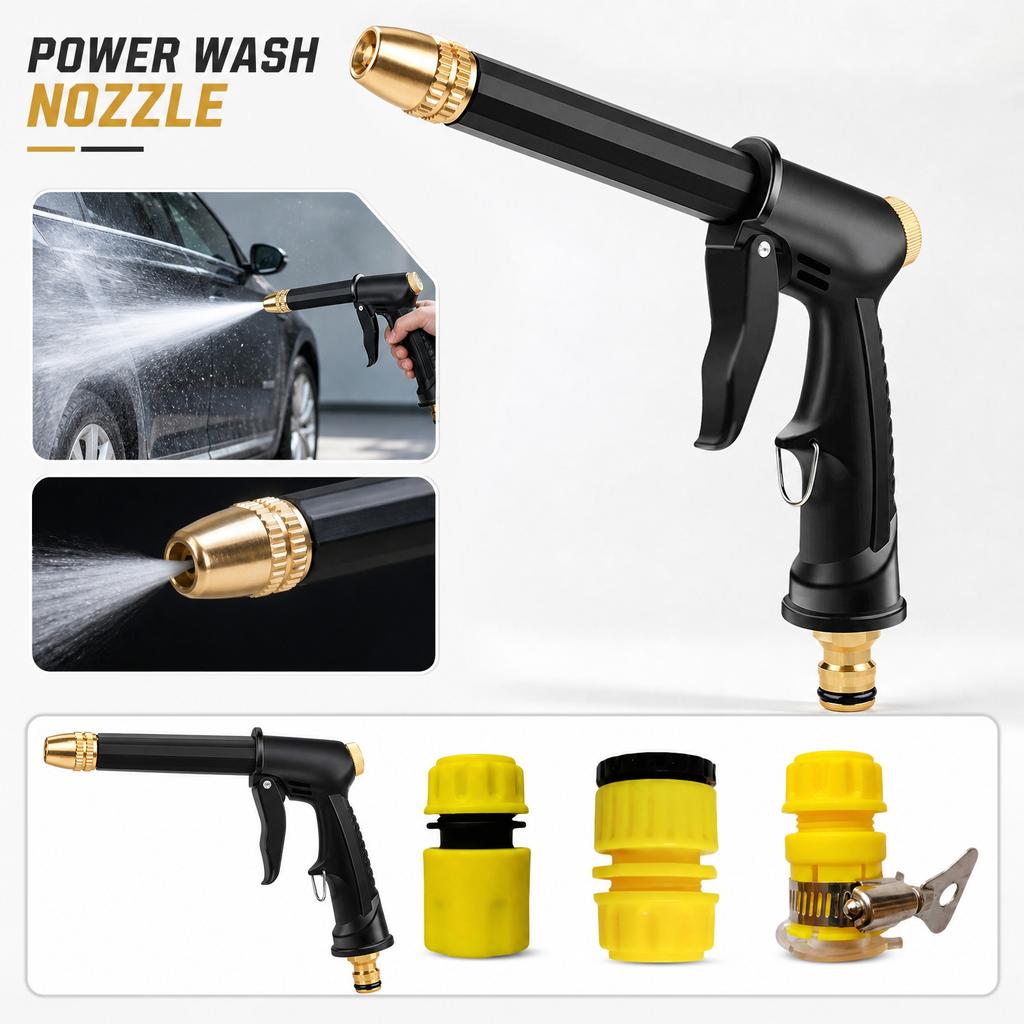 High Pressure Car Wash , Powerful Spray Nozzle for Garden Hose Outdoor Cleaning