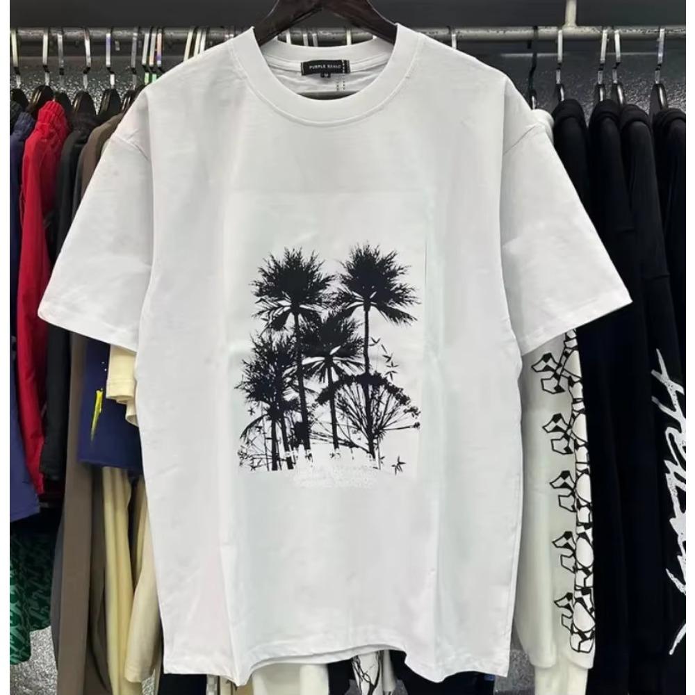 Purple Brand T Shirt Men Women Inset Crewneck Collar Regular Fit Cotton Print Tops US S-XL More Color
