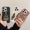 Coque de téléphone en silicone texturé cuir Flocons de neige Arbre de Noël Pour IPhone 17 Air 16E 11 12 14 13 15 16 17 Pro Max Capa Protectrice