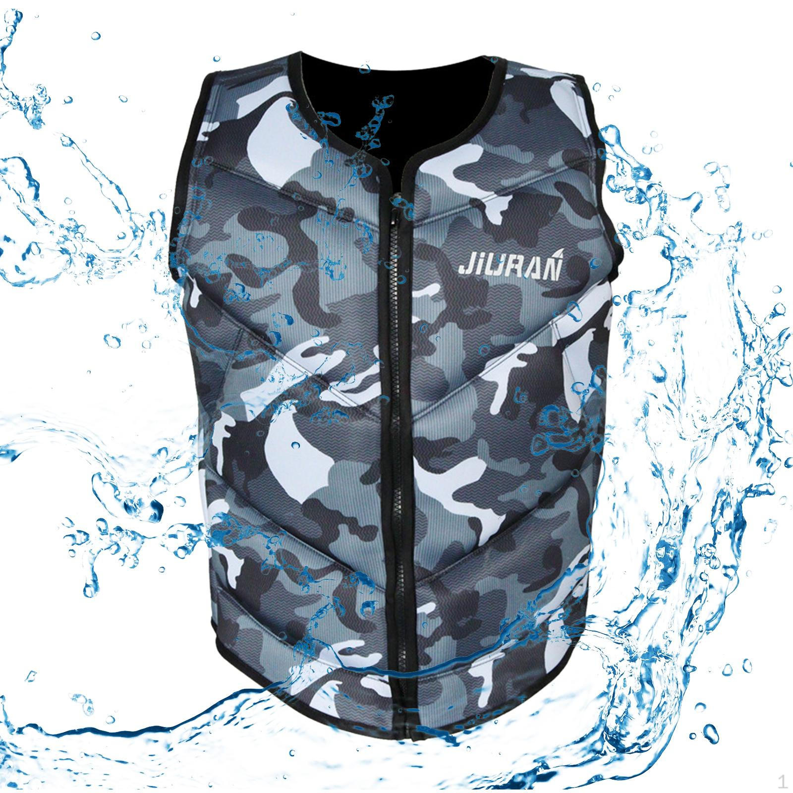 

Life Vests Jacket Swimming Flotation Device for Summer Practice Trainer Grey M