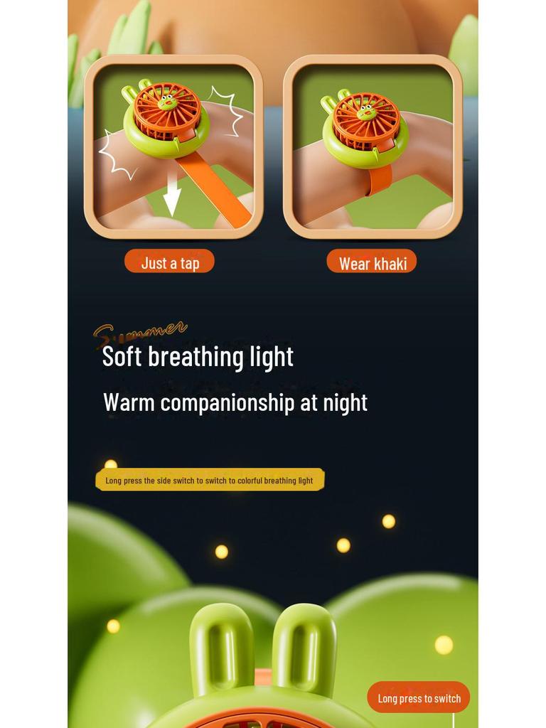 Kids' Cartoon USB Rechargeable Handheld Mini Fan - Cute, Portable Gift for Students