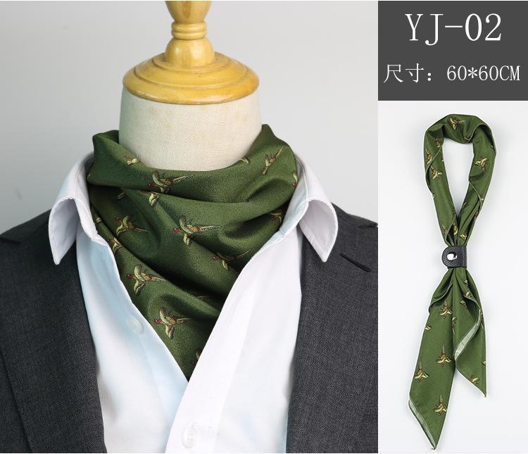 Men'S Spring And Summer Square Scarf Retro Printed Suit Silk Scarf Women'S Tied Hair Headscarf Small Scarf Japanese Thin Scarf