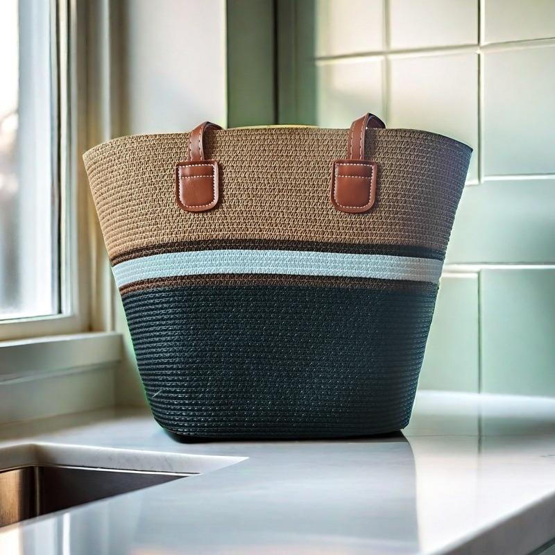 Strohtasche Damen Sommerwind neu Strand Meerseite Outdoor Urlaub Großraum Schultertasche