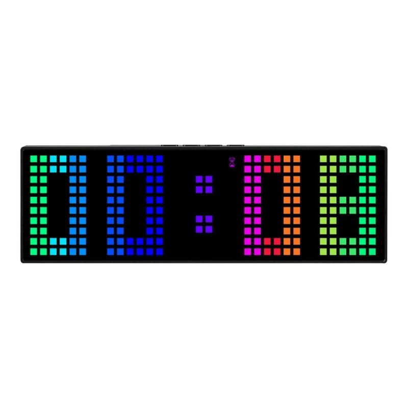 LED Digital Alarm Clock with Voice Control and Colorful Display 2 Alarms 12/24H Date Electronic Table Wall Clock Decors
