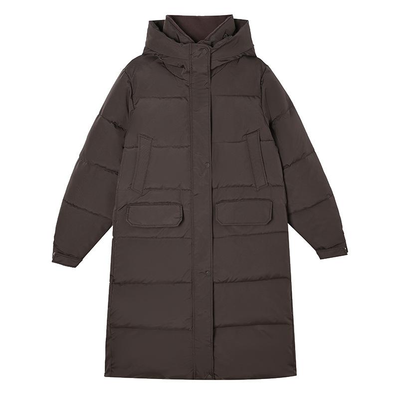 New Fashionable and Versatile Long Over-knee Hooded Cotton Jacket for Winter Loose and Thick Warm Cotton Jacket