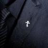 Stainless Steel Orthodox Cross Brooch Gold Color Minimalist Design Christian Jewelry Classic Style Faith Pin Fashion Jewelry