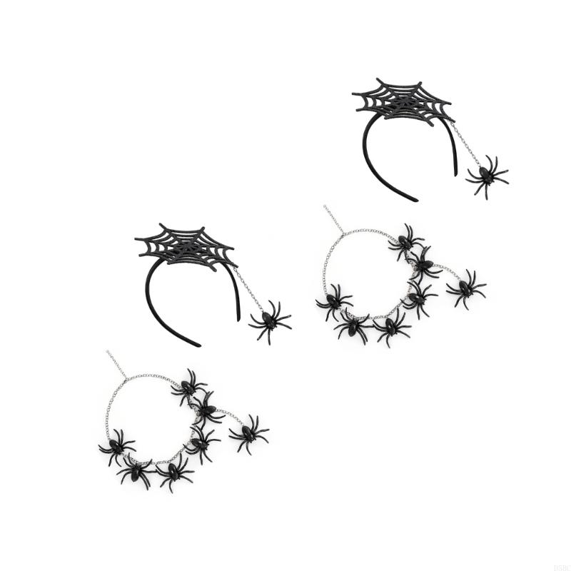 Specters Festival Spiders Headwears Necklace Set Plastic Party Accessories Durable Plastic Party Hairpieces For Kids Adults
