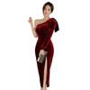 GRAXIA Cabaret Long Hostess Cabaret Club Lounge Size L Dress, Dress, One-Shoulder Dress, Dress, Dress, Slit, Décolleté Dress, Velvet, Ribbon, Women's,