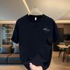 100% Pure cotton trendy men's short sleeved T-shirt, summer trendy casual round neck T-shirt