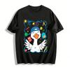Cute Campus Style Cap Duck Print Kids Casual T-shirt Pure Cotton T-shirt