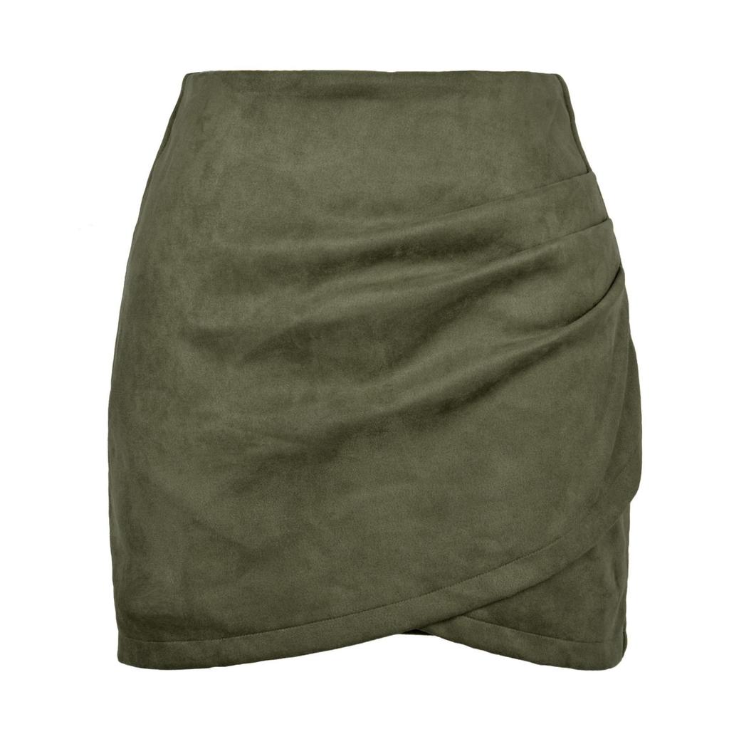 Ladies Skirt High Waist Skirt Color Zipper Irregular Skirt