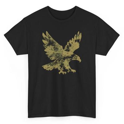 T-shirt Aquila Dorata Vintage - T-shirt Grafica Artistica con Aquila