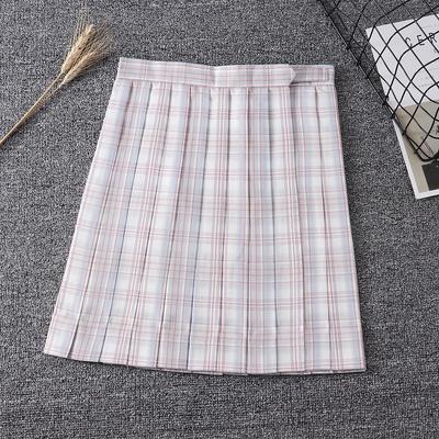 Japanese JK High-Waisted Plaid School Uniform Pleated Skirt by Yimengge
