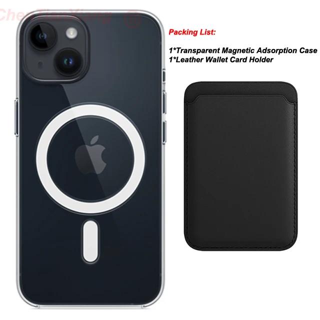 Leather Wallet Card Holder Clear Cases For Apple iPhone 15 14 13 12 11 Pro Max Plus XS Max XR 8 7 Plus SE Magnetic Magsafe Cover