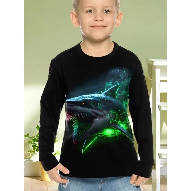 Kinderbekleidung Jungen T-Shirt Langarm Cooles Gamepad Muster 3D Druck Kinder Frühling Herbst Kleidung Neuheit Jungen Kleidung O-Ausschnitt Oberteile