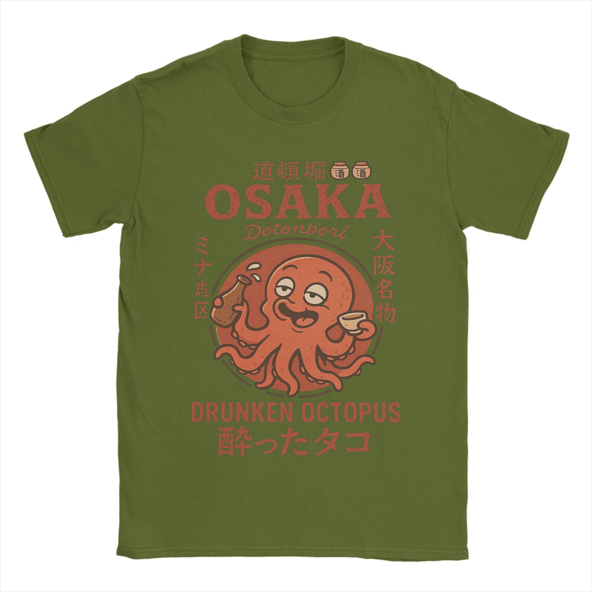 

Vintage Osaka Dotonbori Drunken Octopus T-Shirt for Men Cotton T Shirts Japanese Style Short Sleeve Tee Shirt Party Clothes 4XL