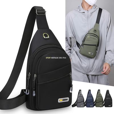 Nylon Chest Bag for Men Multifunctional Casual Fashion Trend Shoulder Bag for Outdoor Sports Versatile Crossbody Bag