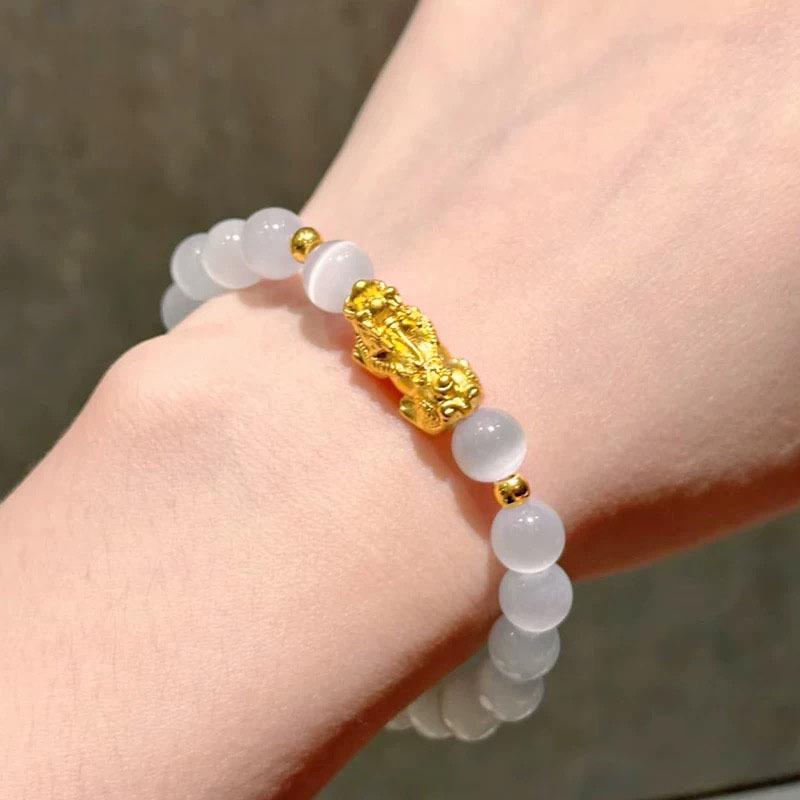 Pixiu Cat's Eye Stone Bracelet: Luxurious Luck Charm