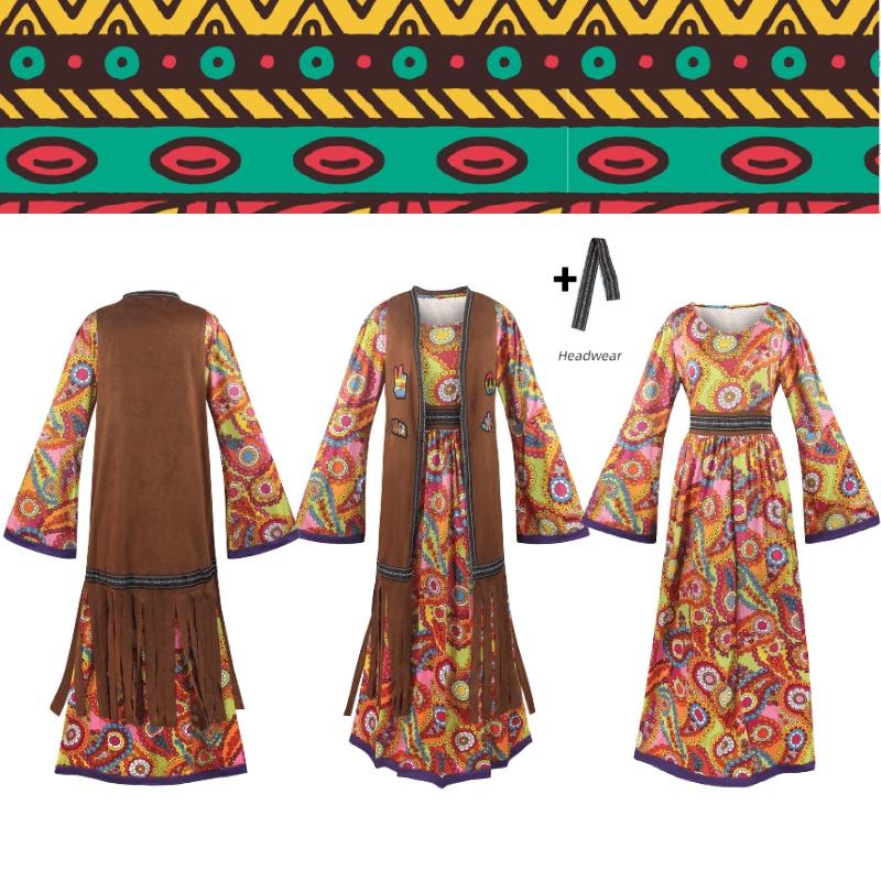 Original Tribal Goddess 70s Retro Disco Cosplay Costume For Halloween