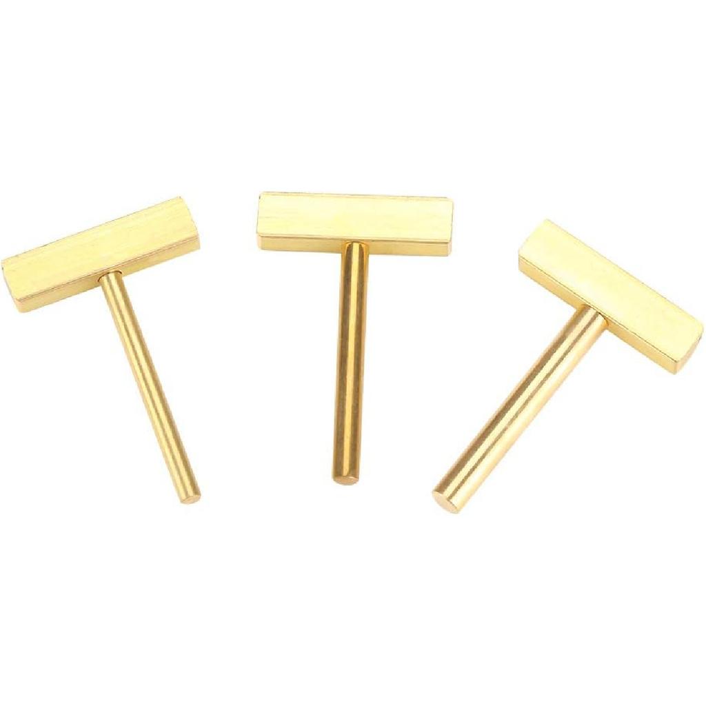 3Pcs T Soldering Iron Tips, 30W/40W/60W Brass Silicon Solder Iron T Tip with Hot Press Stripe for Repair Soft Wire Crystal Screen Strokes Broken